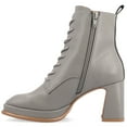 thumbnail image 3 of Journee Womens Kalindi Lace Up and Zip Entry Square Toe Booties, Widths Available, 3 of 10