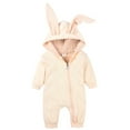 thumbnail image 5 of Zecgelong Baby Boys Girls Solid Zipper Hooded Rabbit Ear Jumpsuit Romper Clothes Baby Boy Rompers Size 3-6 Months, 5 of 5