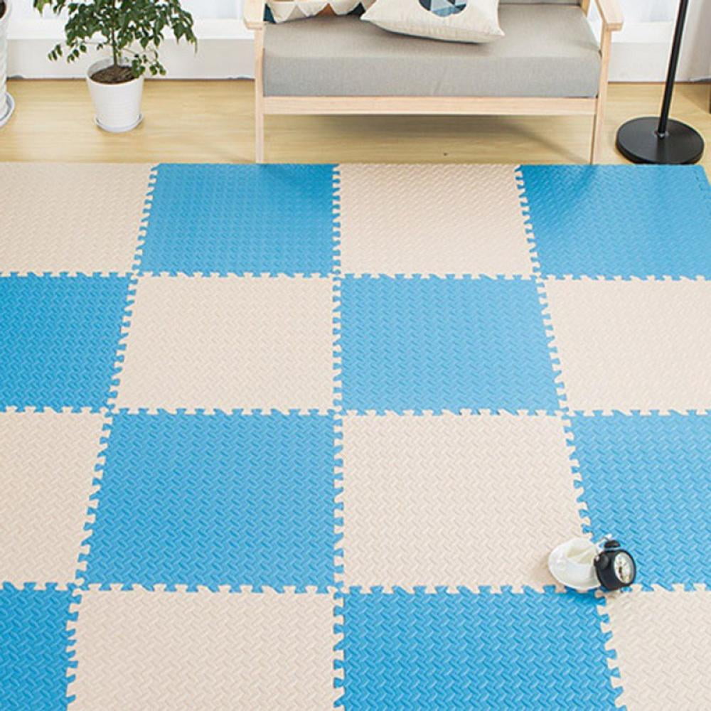4Pcs Foam Mat Floor Tiles Padding Stalwart Soft Flooring for Exercising Yoga Camping Kids Babies Playroom Interlocking EVA Foam