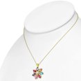 thumbnail image 2 of 925 Sterling Silver Multicolor CZ Flower Floral Bright Pendant Necklace, 18", 2 of 4