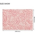 thumbnail image 3 of Dreamtimes Pink Rose Flower Gold Floral Bath Mat for Bathroom Shower U Shape Toilet Rugs Contour Carpet Set, Fluffy Absorbent & Machine Washable, 2 Piece, 3 of 6