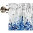 thumbnail image 4 of Christmas Valances for Windows Xmas Tree Forest Christmas Kitchen Curtain Valances Rod Pocket Snowflake Blue Snowy Forest Winter Window Curtain Seasonal Valance Christmas Decor, 54x18 Inch, 4 of 6