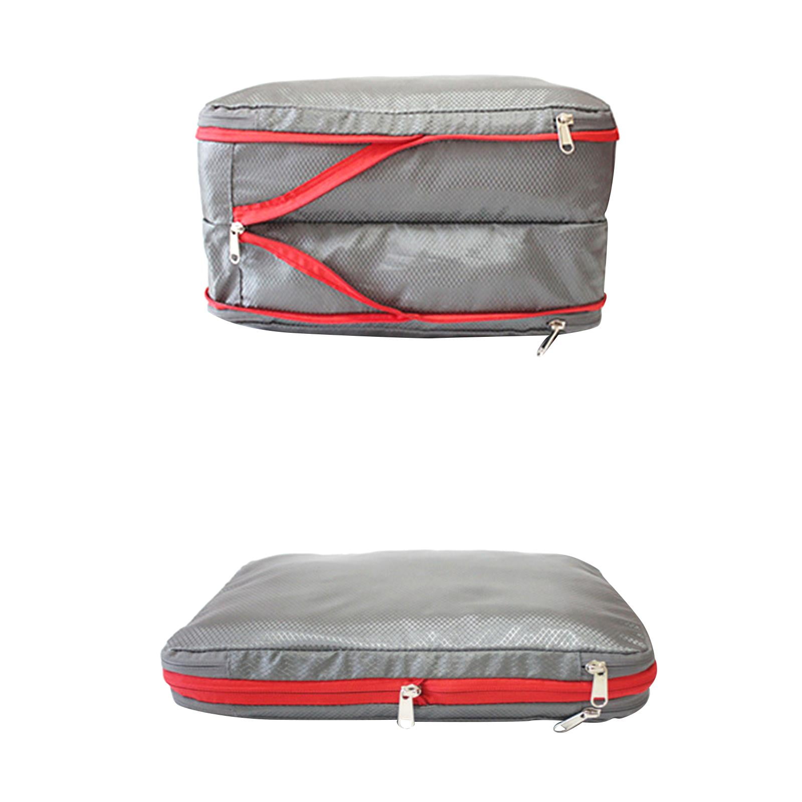 Fiocias 3 Pcs Compression Packing Cubes Waterproof Storage Bag Luggage Packing Organizer Gray