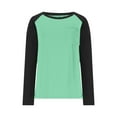 thumbnail image 3 of tarylea Womens Tops Long Sleeve Scoop Neck Tunic Color Blocked Loose Comfy Fall Tops Casual Stretch Tops with Pocket, 3 of 6