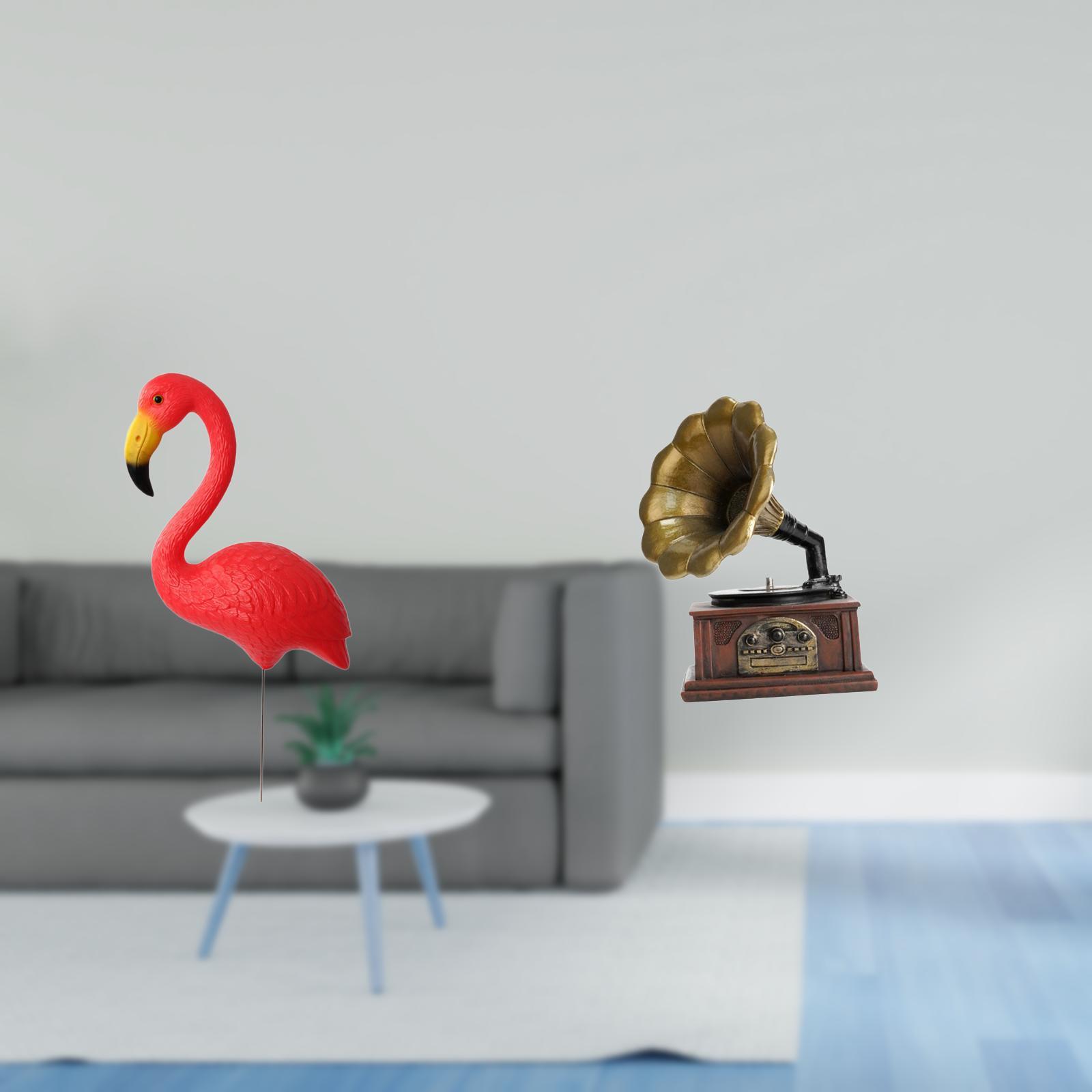 simhoa Vintage Flamingo Garden Figurine Collectible Statue Ornament for Housewarming Birthday Gift Resin Sculpture Retro Fairy Yard Art Spring Holiday