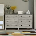 thumbnail image 3 of 24/7 Shop At Home Zed Transitional Wood Bedroom 6 Drawer Chest Dresser in Vintage Gray Oak, 3 of 5
