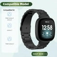 thumbnail image 2 of REQO Compatible with Fitbit Versa 4 / Sense 2 Bands, Stainless Steel Watch Band with TPU Case Breathable Protective Design for Men Women, 2 of 6