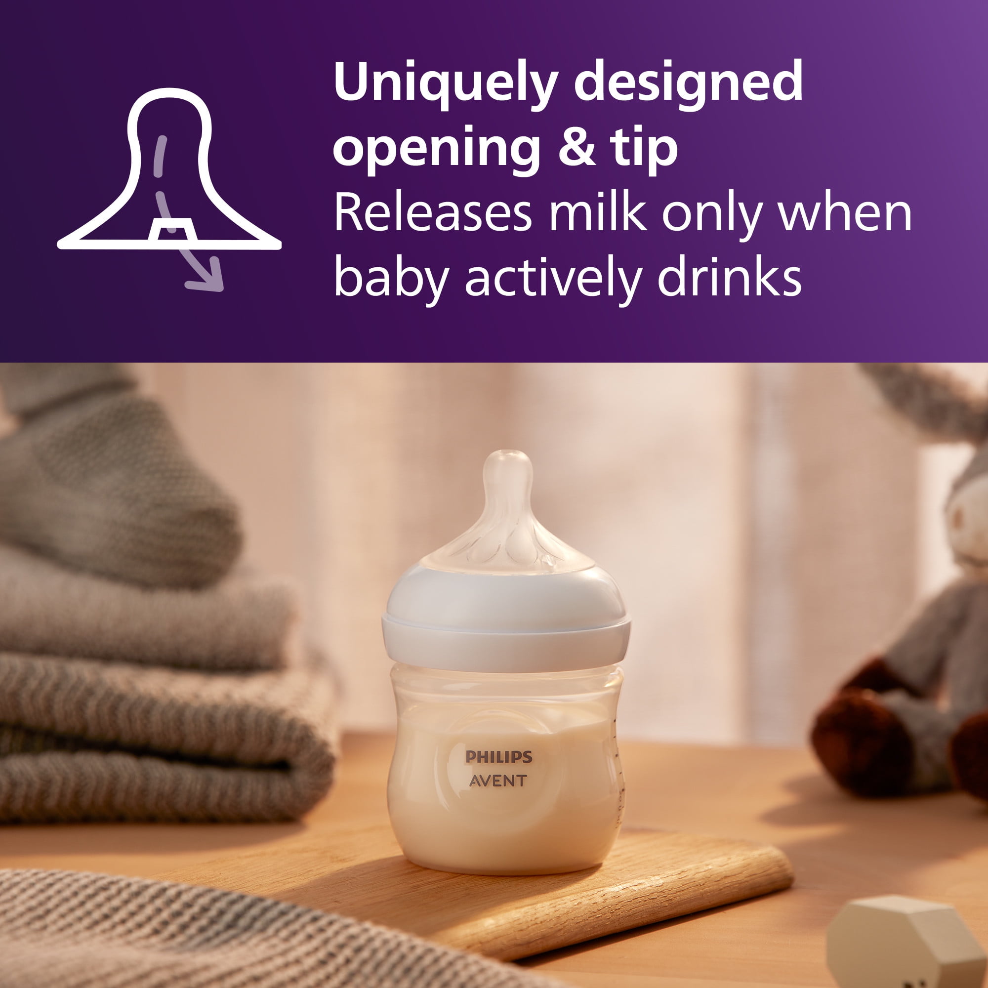 (2 pack) Philips Avent Natural Baby Bottle with Natural Response Nipple (Slow Flow, Flow 2), 4oz, 3-Pack, SCY900/93