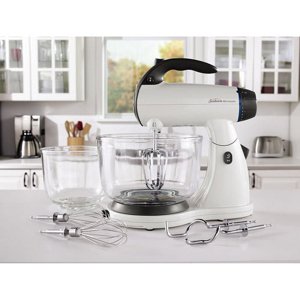 Sunbeam stand mixer with both glass bowls fire king 1 set beaters