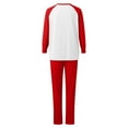thumbnail image 4 of Conjunto de pijama de manga larga y pantalones para mujer, blusa de color liso, camisa y pantalones de poliéster, para Navidad, 4 of 5