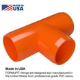 thumbnail image 3 of FORMUFIT PVC Fitting, Standard Tee , Furniture Grade, 1-1/4" Size, Orange, 4-Pack (F114TEE-OR-4), 3 of 7
