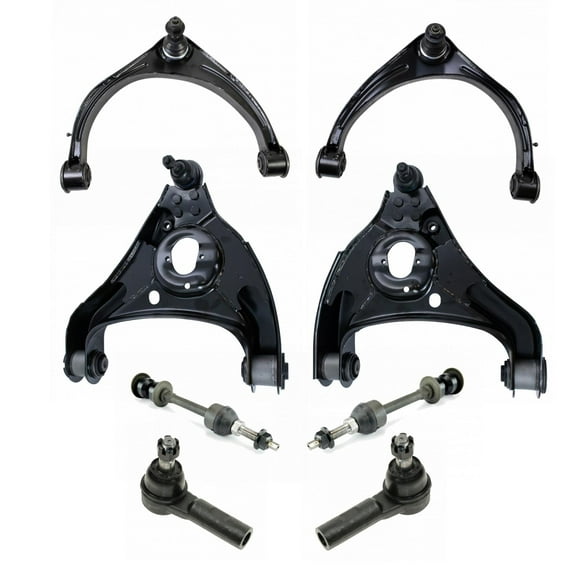 TRQ 8 Piece Steering Suspension Kit Control Arms w/ Ball Joints Tie Rods Links PSA65105
