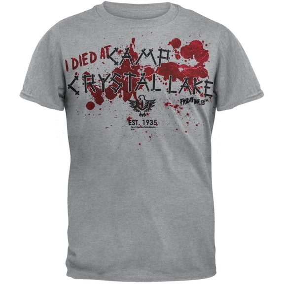 Friday The 13th - Camp Crystal Lake Grey Soft T-Shirt - Medium