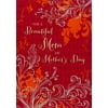 Designer Greetings Gold Foil Flowers on Deep Red: Mom Mother's Day Card