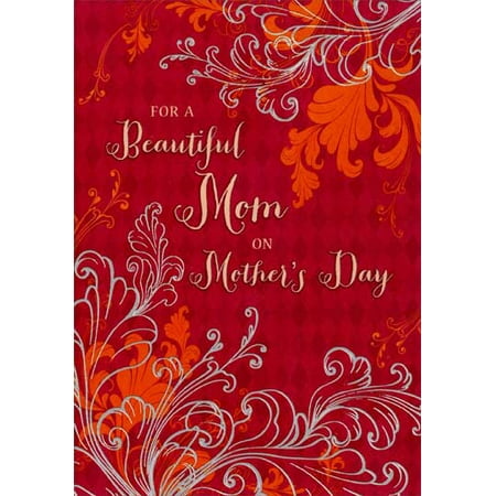 Designer Greetings Gold Foil Flowers on Deep Red: Mom Mother's Day (Best Mothers Day Greetings)