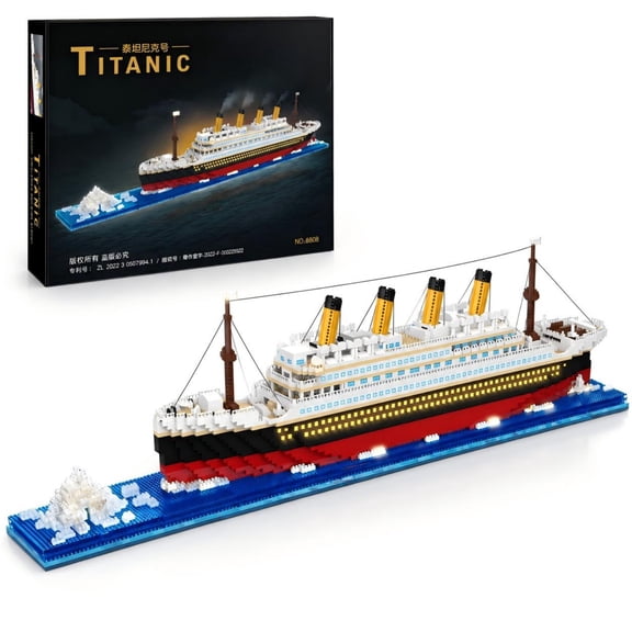 BrixVibe large Iceberg Titanic Ship Building Set Compatible with Lego Cruise Ship Collection Display Model for Adults Teens