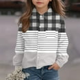 thumbnail image 4 of Makaor Button up Shirt Girls Boys Long Sleeve Collared Tops Plaid Pullover Tees Casual Fall Fashion Outfits, 4 of 6