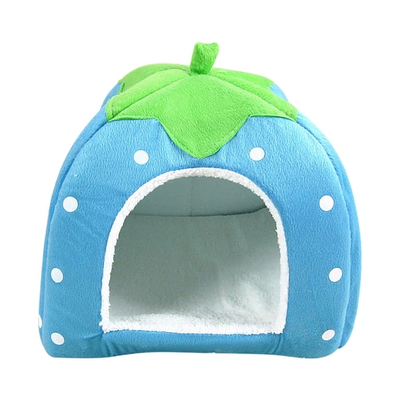 D 10.24X10.24 Inch Yurt Style Pet Bed Strawberry Tent Warm Indoor