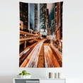 thumbnail image 1 of City Tapestry, Modern Urban Photography Art Print of Hong Kong Skyline Night Road, Fabric Wall Hanging Decor for Bedroom Living Room Dorm, 5 Sizes, Marigold and Dark Petrol Blue, by Ambesonne, 1 of 1