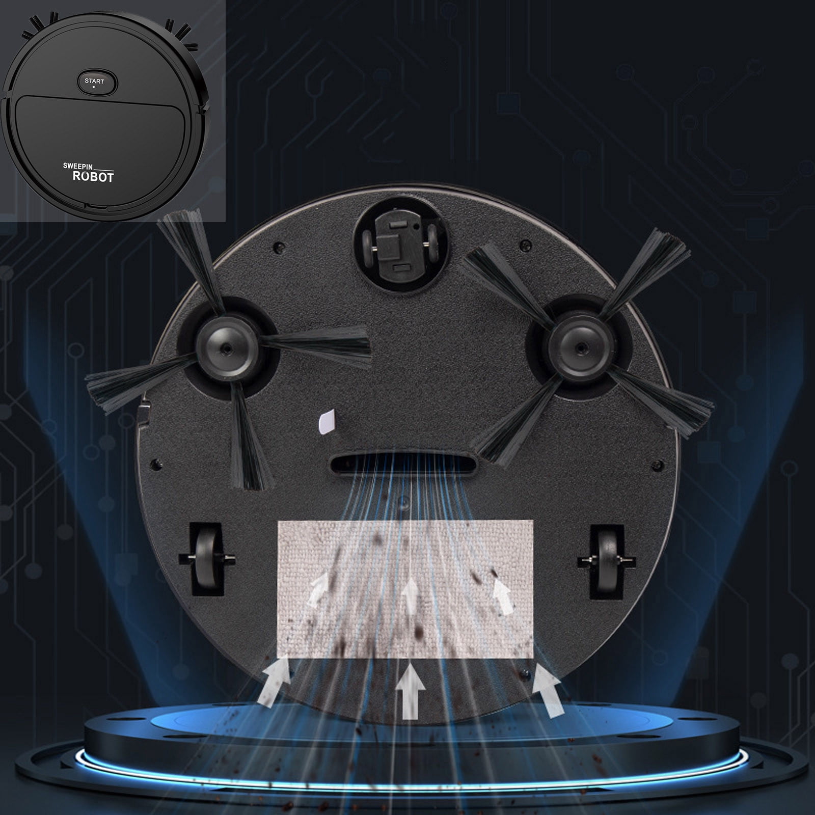 SPOORYYO Robot Vacuum Kids Holiday Gifts Smart Robot Toy Vacuum Cleaner Auto Floor Cleaning Toy Play With Children And Pet