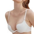 thumbnail image 3 of Women's Essentials Deep U Multi-Way Push Up Convertible Low Cut Plunge Bra(White,32D), 3 of 6