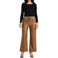 thumbnail image 2 of INSPIRE CHIC Women's Faux Leather Pants High Waist Straight Leg Pant Trousers with Pockets Party Outfit XS Brown, 2 of 6