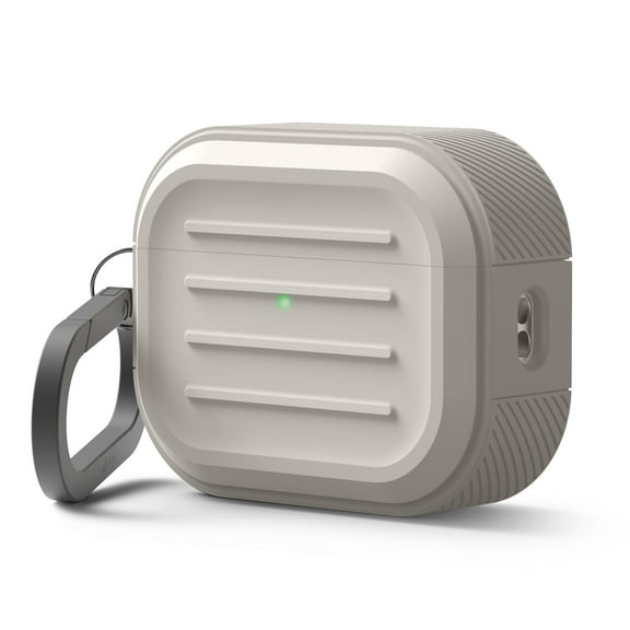 elago Armor Case Compatible with AirPods Pro 3 Case - Carabiner Included, Supports Wireless Charging, Shock Resistant, Full Protection (Stone)