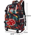 thumbnail image 7 of Roffatide Anime Backpack Akatsuki Red Cloud School Bag Laptop Backpack with USB Charging Port, 7 of 7