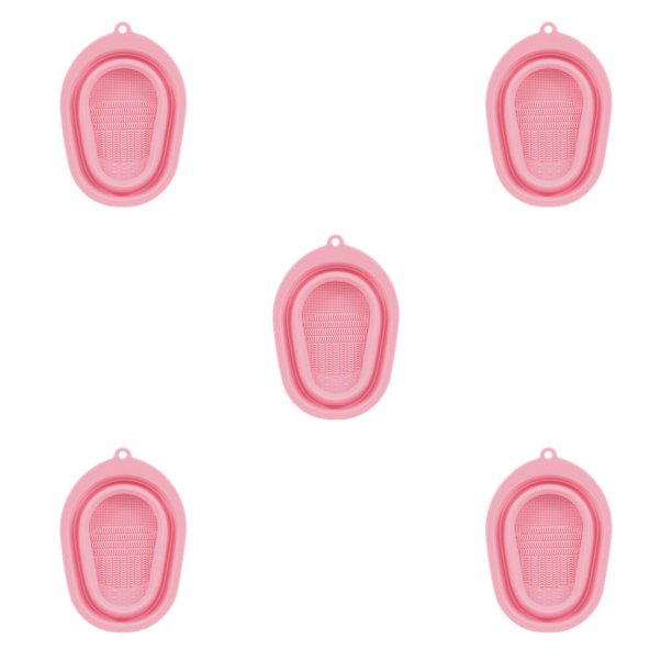 Inteprter Alfombrilla de limpieza para brochas de maquillaje, almohadilla de plegable reutilizable, Mini cuenco portátil para fregar, accesorios Type1 NO1