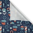 thumbnail image 5 of Ambesonne Anchor Grommet Curtain, Captain Boats and Helm, 50" x 72", Vermilion Pale Blue, 5 of 6