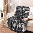thumbnail image 2 of Black Halloween Letter Bat Pattern Round Blanket,Comfortable Soft Flannel Throw Blanket,All Season,Warm Lightweight Blankets for Sofa Bed Couch Living Room Chair 47"x47", 2 of 5