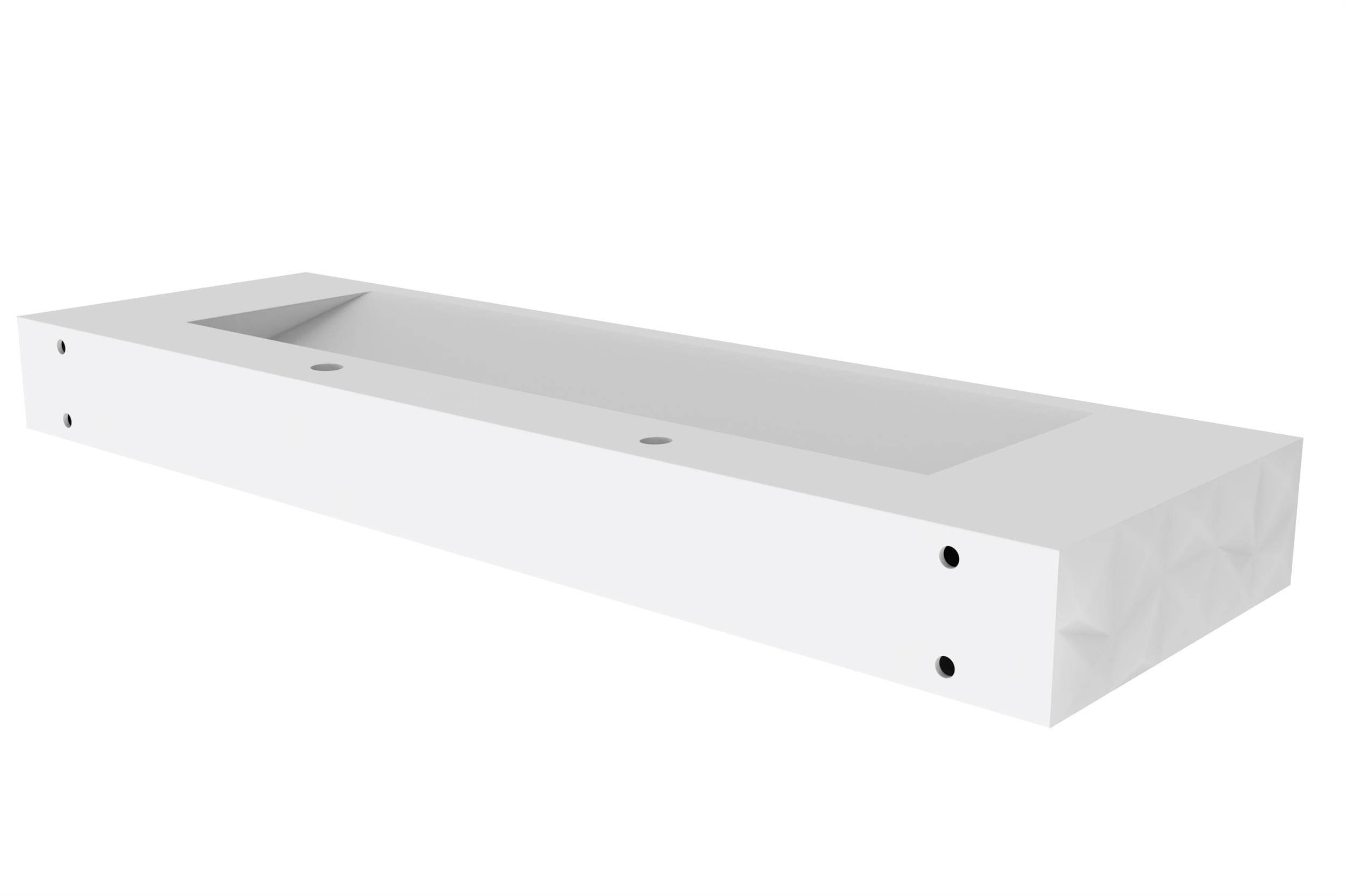 Knightsbrook 60" Floating White Wall Mounted Bathroom Solid Surface Stone Sink