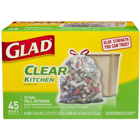 clear plastic trash bags 13 gallon