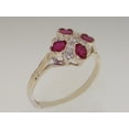 thumbnail image 2 of LBG British Made 925 Sterling Silver Natural Ruby & Diamond Womens Cluster Ring - 33 size options, 2 of 7