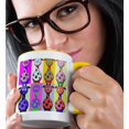 thumbnail image 2 of 3drose, Cartoon Giraffe Pop Art, 15oz Two-tone Yellow Mug, 2 of 6