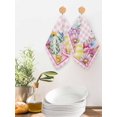 thumbnail image 2 of Easter Kitchen Dish Towels for Drying Dishes Set of 3, Watercolor Eggs Floral Leaves Botanical Pink Plaid Waffle Weave Microfiber Hand Tea Bathroom Towels Quick Dry & Absorbent Towel 12x12, 2 of 7