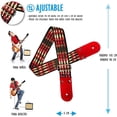 thumbnail image 2 of Correa para guitarra, Strap guitarra acústica, bajo eléctrico, guitarra eléctrica Kidam Gurú rojo, 2 of 3