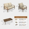 thumbnail image 3 of 3-Piece Aluminum Outdoor Sectional Furniture Set with Sofa, Cushions and Coffee Table, 3 of 9