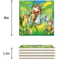 thumbnail image 3 of FMSHPON Monkey Set of 6 Coaster for Drinks, Absorbent Ceramic Stone Coasters Cup Mat with Cork Base for Home Kitchen Room Coffee Table Bar Decor, 3 of 4