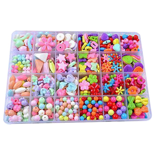 Juego de 9 Uds. De joyería para niños, Kit de fabricación de pulseras, rompecabezas, juguetes educativos DIY con 24 rejillas para niñas tipo 4