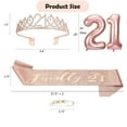 thumbnail image 2 of 21st Birthday Gifts Decorations for Her, Including 21st Cake Toppers, Birthday Queen Sash with Pearl Pin, Sweet Rhinestone Tiara Crown, Number Candles and Balloons Set, Rose Gold, 2 of 7