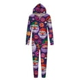 thumbnail image 2 of Odeerbi Christmas Onesie Pajamas for Family Holiday Sleep Jumpsuit Long Sleeve Family Christmas Pajamas Matching Sets Mom Fashion Printed Hooded Jumpsuit Sleepwear PJs Set Purple, 2 of 5