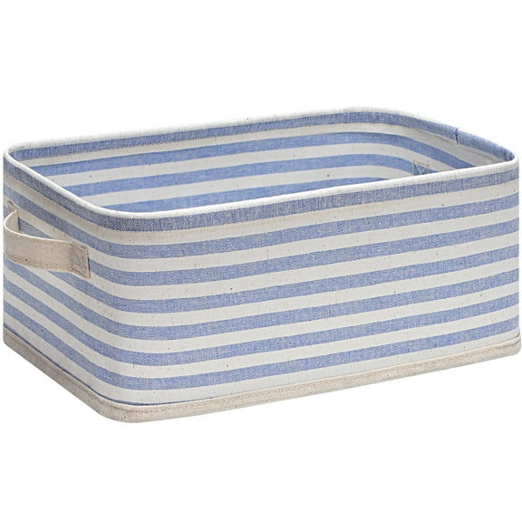 Youfenhome Small Fabric Baskets for Organizing Collapsible Storage Baskets for Shelves, Closets, Laundry, Nursery, Decorative Baskets for Gifts Empty (Blue, 11.8" x 7.9" x 5.1")