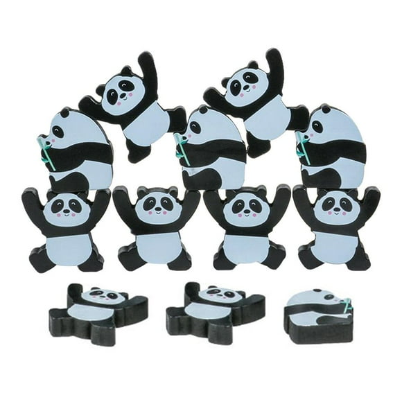 AMERTEER Wood Stacking Game Puzzle Toys Montessori Toys Cute Balancing Stacking Blocks for Entertaining Party Game Indoor Boys Girls Children Adults Panda