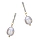 thumbnail image 3 of FELTECHELECTR 1 par de pendientes largos ovalados con forma de gota de perla de agua dulce para mujer, joyería de moda para las orejas., 3 of 6