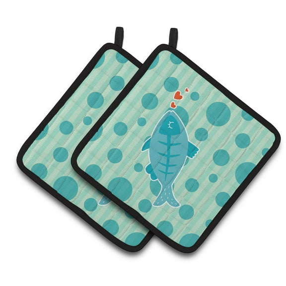 Polkadot Fish Pair of Pot Holders