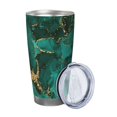 thumbnail image 2 of Lsque Green Gold Glitter Pattern 20oz Car Cup with Lid and Straw, Insulated Coffee Cup with Straw Topper, Spill Proof Travel Coffee Mug, Stainless Steel Tumble-Straw Two-piece Set, 2 of 8