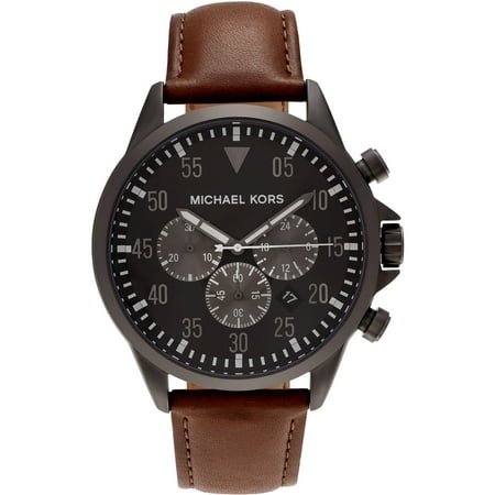 Michael Kors Men's Stainless Steel MK8536 Gage Chronograph Dial Dress Watch, Leather Strap