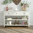 thumbnail image 2 of Tcbosik 47.2" Rustic Console Table in Antique White, Modern Entryway Table with Storage Drawers and Open Shelves, Accent Sofa Table for Living Room or Bedroom, 2 of 7