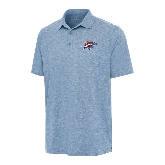 Men's Antigua Heather Aqua Oklahoma City Thunder Par 3 Polo